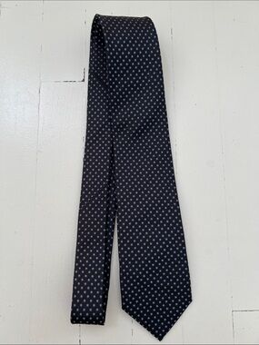 Suitsupply Dark Chocolate Brown Tie with Light Blue Dot Motif